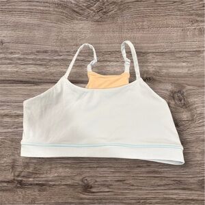 Women's White and Yellow Bralette